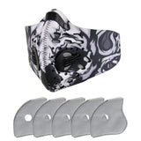 Sports 1pc Masks Halloween Cosplay Carbon Mask Filter Cotton Sheet 5pcs Gasket Reusable Printed Mask Mascarillas