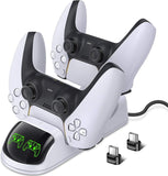 Dual Fast Charger for Playstation 5 Controller Charger Station Charging Cradle Dock Station With LED Indicator for PS5 Gamepads