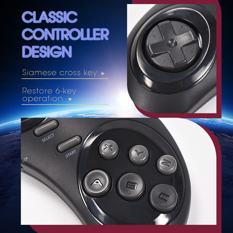 DATA FROG 16-bit MD Wireless Game Console For Sega Genesis Game Stick HDMI-compatible 900+Game For Sega Genesis Mini/Mega Drive
