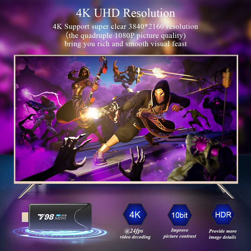 T98 Mini Fire TV Stick H313 TV BOX Android 10 2GB 16GB 2.4G 5G WIFI Media Player DLNA 1080p Smart TV Dongle Receivers PK X96S