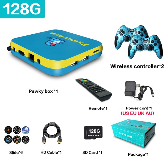 Pawky Box Console Game TV Box Retro Video Game Super Console for NDS/Naomi/mame//PS1 4K HD Output WiFi Just Plug and Play