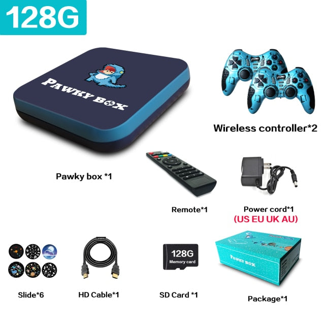 Pawky Box Console Game TV Box Retro Video Game Super Console for NDS/Naomi/mame//PS1 4K HD Output WiFi Just Plug and Play
