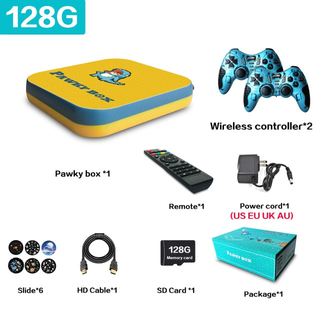 Pawky Box Console Game TV Box Retro Video Game Super Console for NDS/Naomi/mame//PS1 4K HD Output WiFi Just Plug and Play