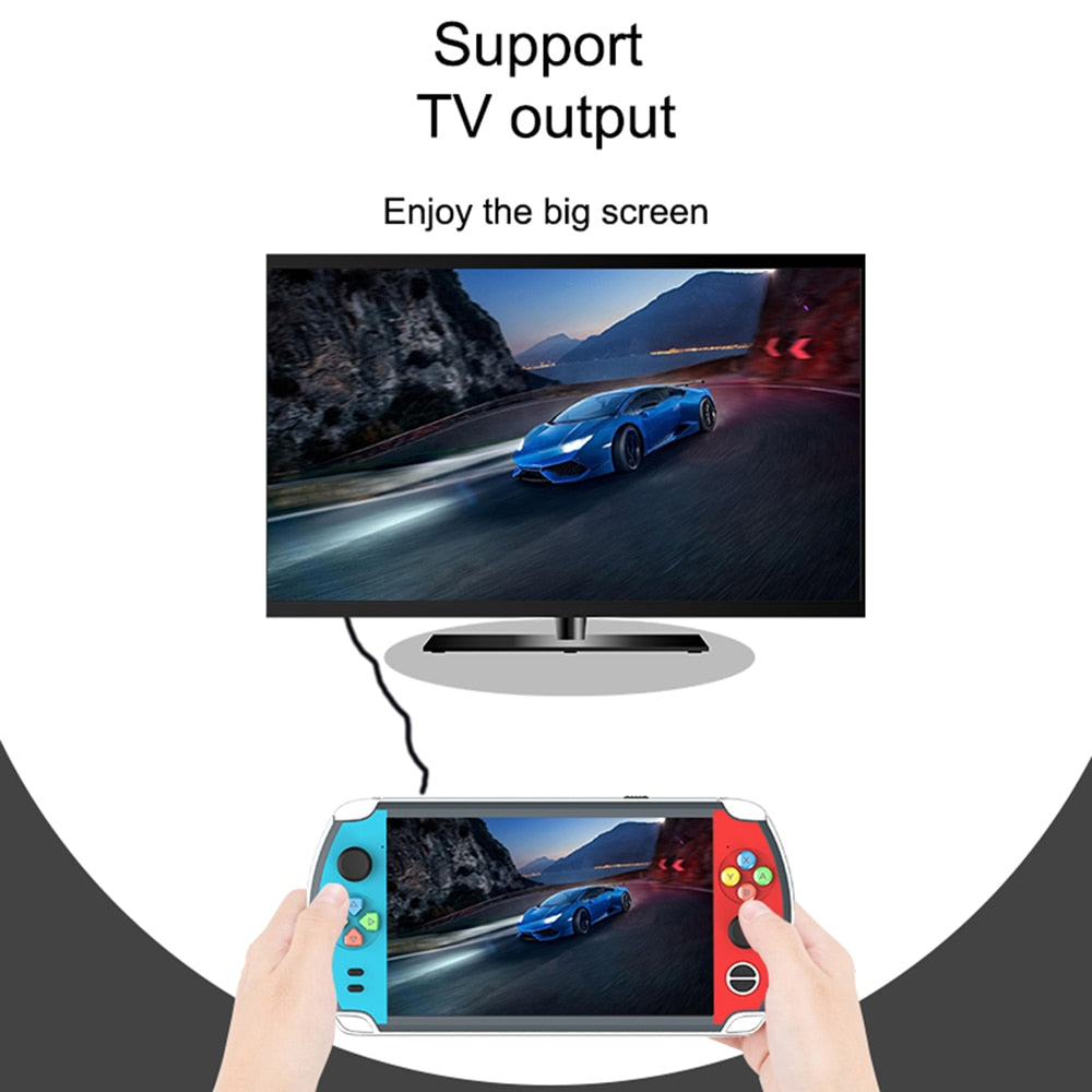 Powkiddy X19 7 inch HD Retro Handheld Game Console  Built in 2000 Game  Double Joystick Support MP4 For PS1 Kid's Gift