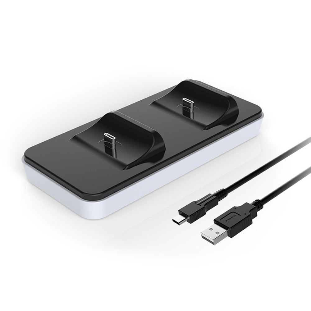 For PS5 Game Controller Charger Dual USB Fast Charging Dock Station Cradle Holder for Sony PlayStation 5 Wireless Controller