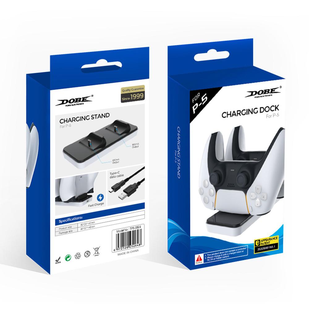 For PS5 Game Controller Charger Dual USB Fast Charging Dock Station Cradle Holder for Sony PlayStation 5 Wireless Controller