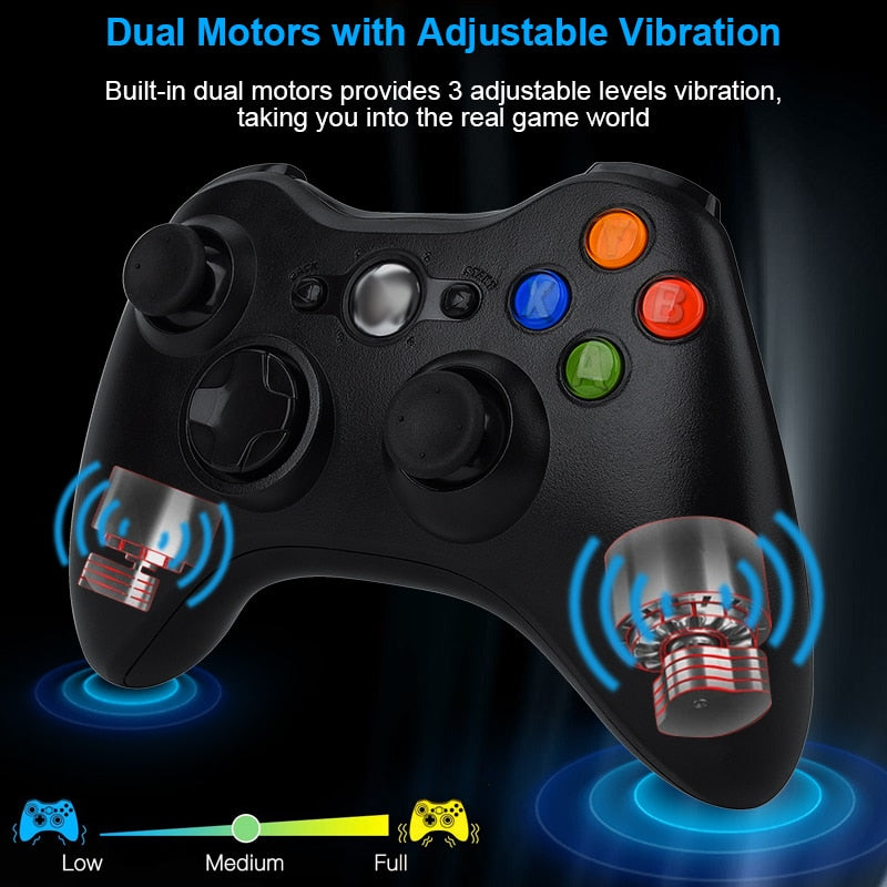 Wireless/Wired Controller Gamepad Compatible with XBOX 360 Wireless Joystick Joypad Compatible with Xbox & Slim 360 PC Windows