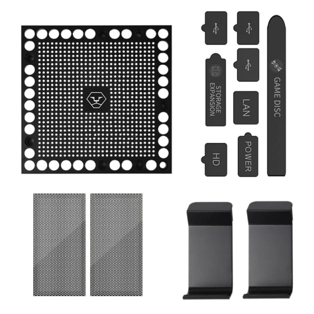 For Xbox series X console Dust Cover + Silicone Dust Plugs Set  Earphone Game Controller Handle Shelf Rack Accessories