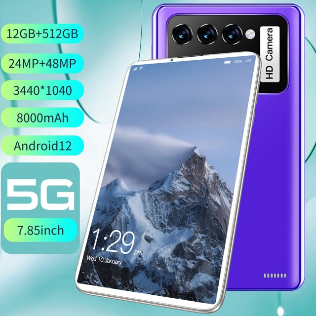 Latest M11 7.85 Inch Tablet 12GB RAM 512GB ROM 5G LTE 24/48MP 3440X10 40 Android 12 Tablet  Dual-Card Dual-Standby