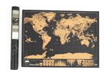 Small Size Scratch Off World Travel Map Premium Personalized Wall Sticker Poster Globe All Country Flags for Travelers