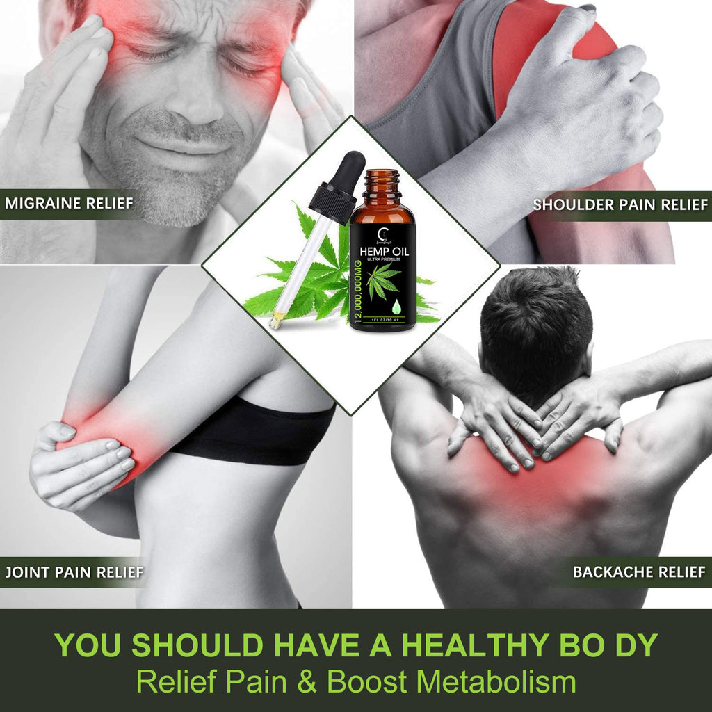 GPGP Greenpeople H emp Seed Oil Pain Relief massage Oil Pain Anxiety Relief&Helps with Neck Pain /Leg Pain Essence Oil