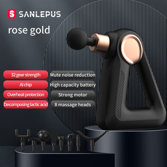 SANLEPUS Massage Gun LCD Display 32 Levels Electric Massager Deep Tissue Muscle Percussion Neck Body Back Relaxation Pain Relief