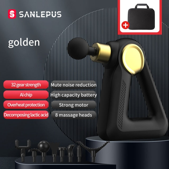 SANLEPUS Massage Gun LCD Display 32 Levels Electric Massager Deep Tissue Muscle Percussion Neck Body Back Relaxation Pain Relief