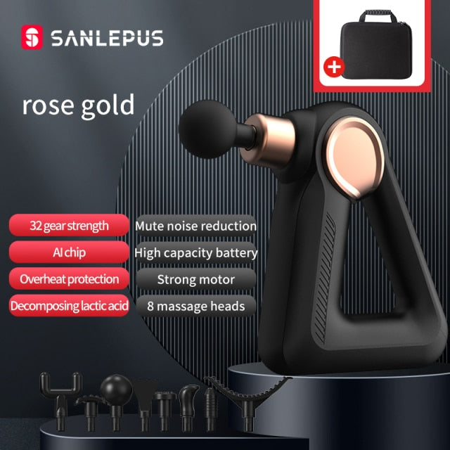 SANLEPUS Massage Gun LCD Display 32 Levels Electric Massager Deep Tissue Muscle Percussion Neck Body Back Relaxation Pain Relief