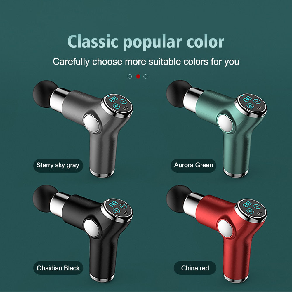 Mini LCD Display Massage Gun Professional Deep Muscle Massager Pain Relief Body Relaxation Fascial Gun Fitness pistola masaje