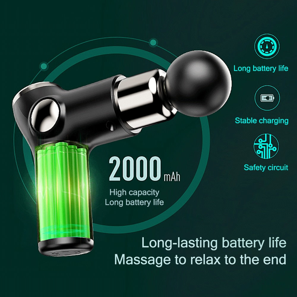 Mini LCD Display Massage Gun Professional Deep Muscle Massager Pain Relief Body Relaxation Fascial Gun Fitness pistola masaje