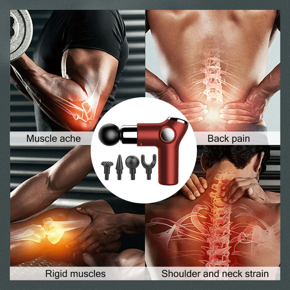 Mini LCD Display Massage Gun Professional Deep Muscle Massager Pain Relief Body Relaxation Fascial Gun Fitness pistola masaje