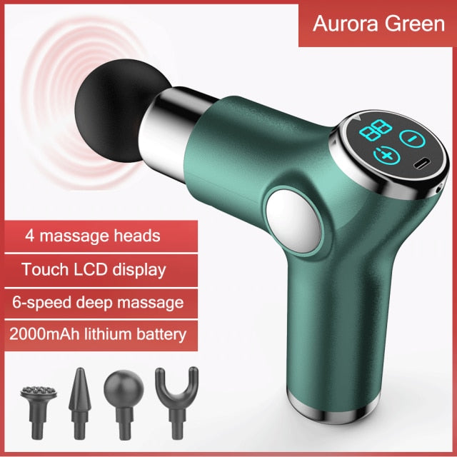 Mini LCD Display Massage Gun Professional Deep Muscle Massager Pain Relief Body Relaxation Fascial Gun Fitness pistola masaje