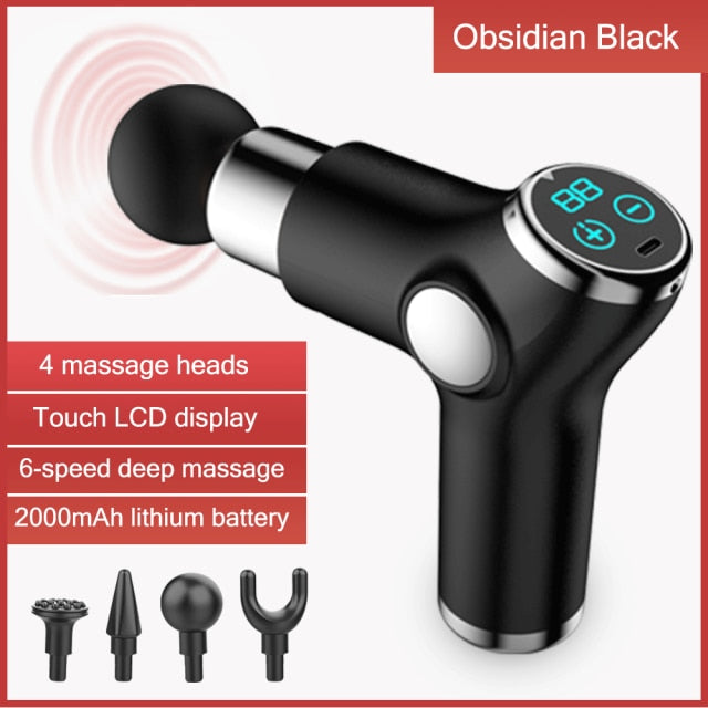 Mini LCD Display Massage Gun Professional Deep Muscle Massager Pain Relief Body Relaxation Fascial Gun Fitness pistola masaje