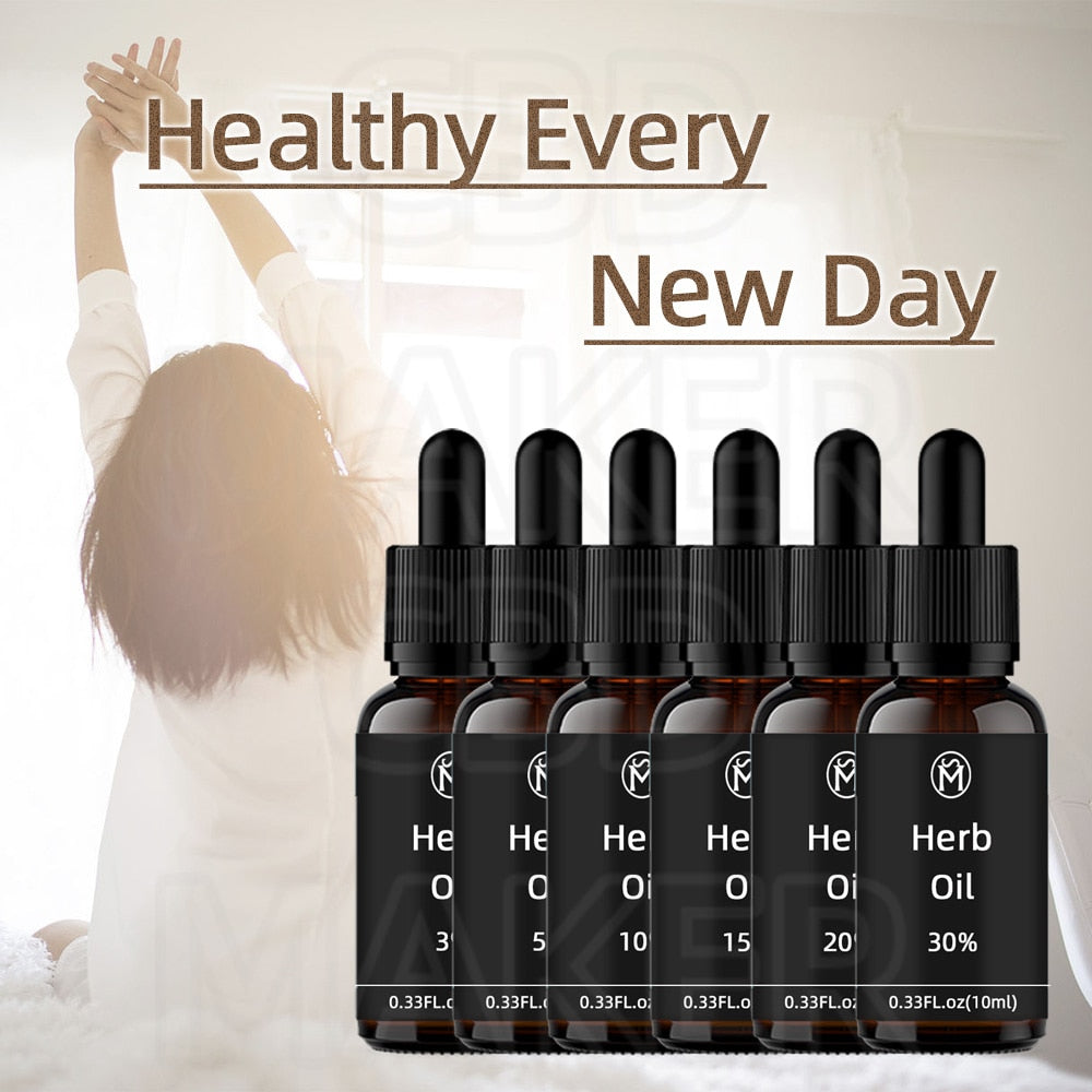 Natural 10ML Golden Herbheemp serum oil drop for body healthy effective on sleeping and peaceful in mind anti-inflammatory OSM