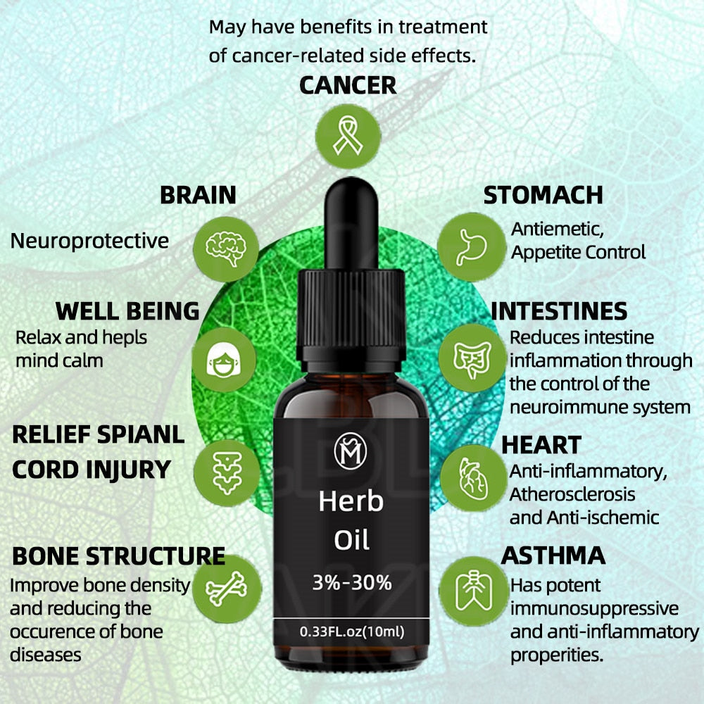 Natural 10ML Golden Herbheemp serum oil drop for body healthy effective on sleeping and peaceful in mind anti-inflammatory OSM