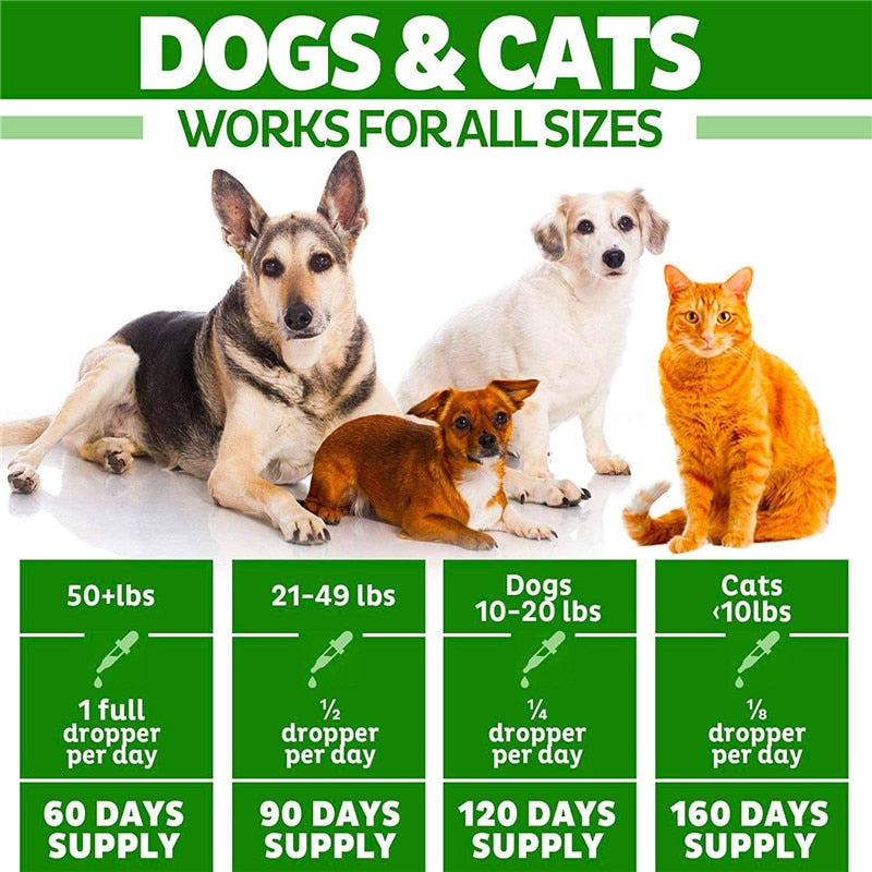 Catfit Natural HE-MP seed Oil Pet Anxiety Relief &Pain Relief Oil Pet hair Care Oil Improve Immunity Temper Dogs and Cat