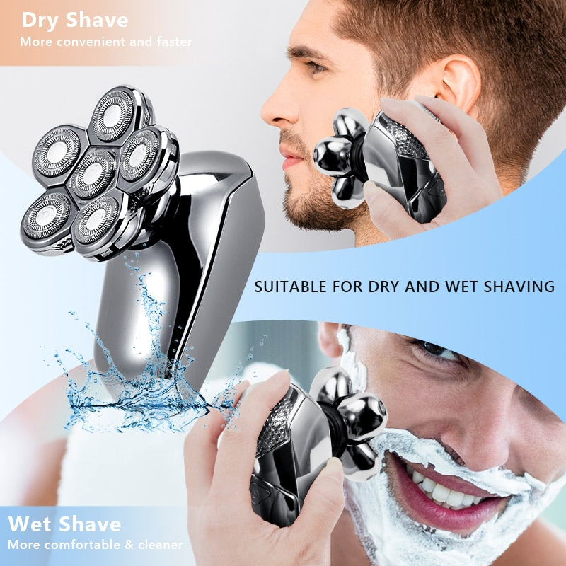 Rechargeable Powerful Beard Hair Electric Shaver For Men Body Trimmer Facial Grooming Kit Electric Razor Balde Shaving Machine