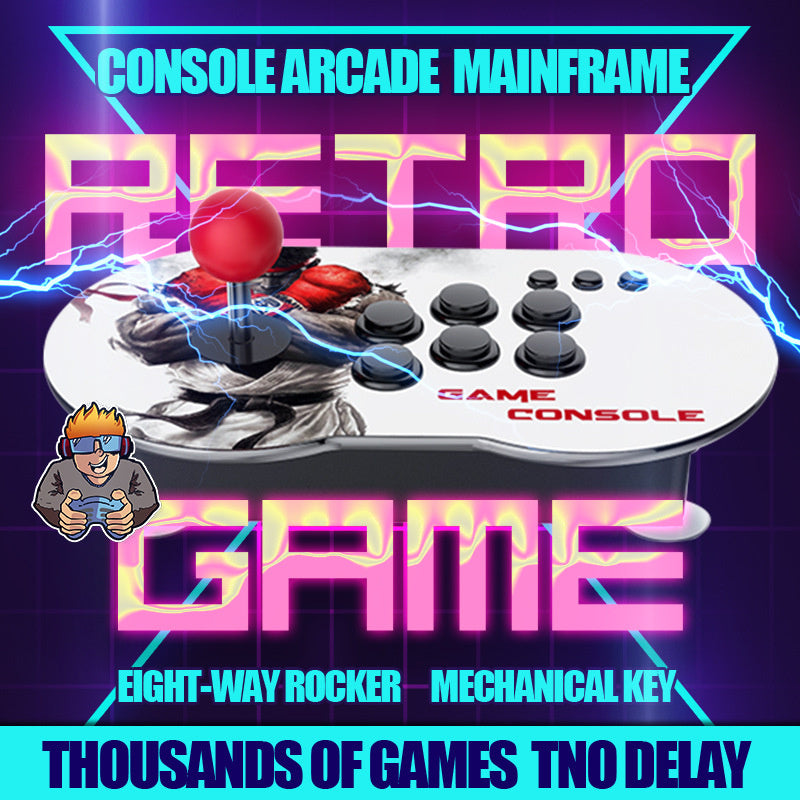 Classic Retro TV double rocker console game console double battery fighting PS1 HD 4K arcade 10000 game TV Projector Monitor