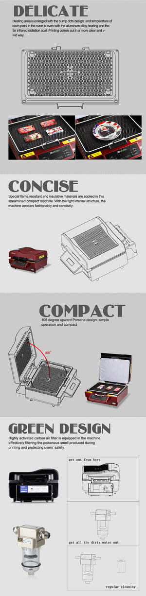 ST-3042 3D Sublimation Heat Press Printer 3D Vacuum Heat Press Machine for Cases Mugs Plates Glasses