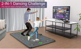 Dance Carpet for TV Dual User Wireless Game Player with 2 Gamepads HD Camera Colorful Lamp Ball Non-Slip Grey Yoga Mat