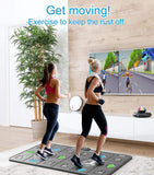 Dance Carpet for TV Dual User Wireless Game Player with 2 Gamepads HD Camera Colorful Lamp Ball Non-Slip Grey Yoga Mat