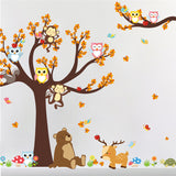Cartoon Forest Tree Branch Wall Sticker - Virtual Blue Store