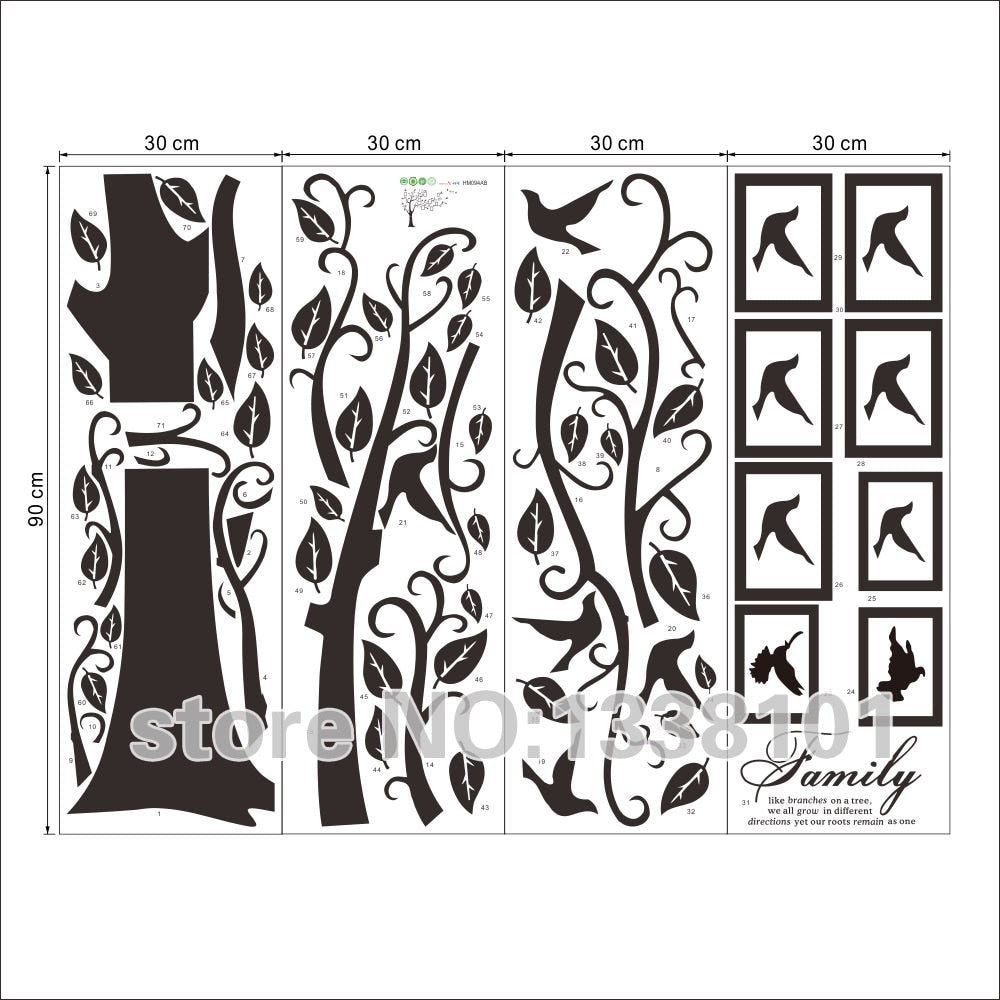 Black 3D DIY Photo Tree Wall Sticker - Virtual Blue Store