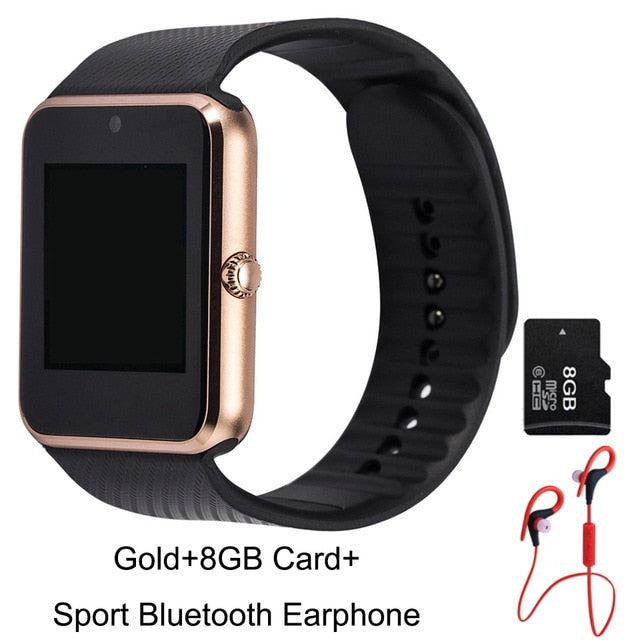 GT08 Bluetooth Smart Watch Wristband SIM TF Card Phone MP3 Smartwatch For Apple iOS Android SMS/call Reminder Fitness Camera - Virtual Blue Store