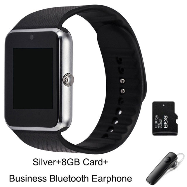 GT08 Bluetooth Smart Watch Wristband SIM TF Card Phone MP3 Smartwatch For Apple iOS Android SMS/call Reminder Fitness Camera - Virtual Blue Store