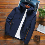 Casual Solid Hooded Jackets - Virtual Blue Store