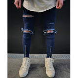 Skinny Motorcycle Denim Pants - Virtual Blue Store
