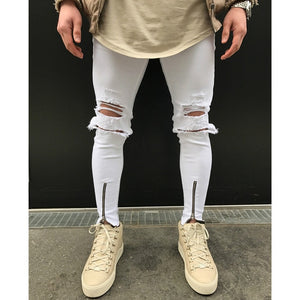 Skinny Motorcycle Denim Pants - Virtual Blue Store