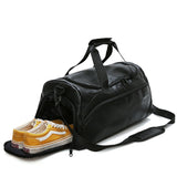 Shoulder Soft Leather Gym Bags - Virtual Blue Store