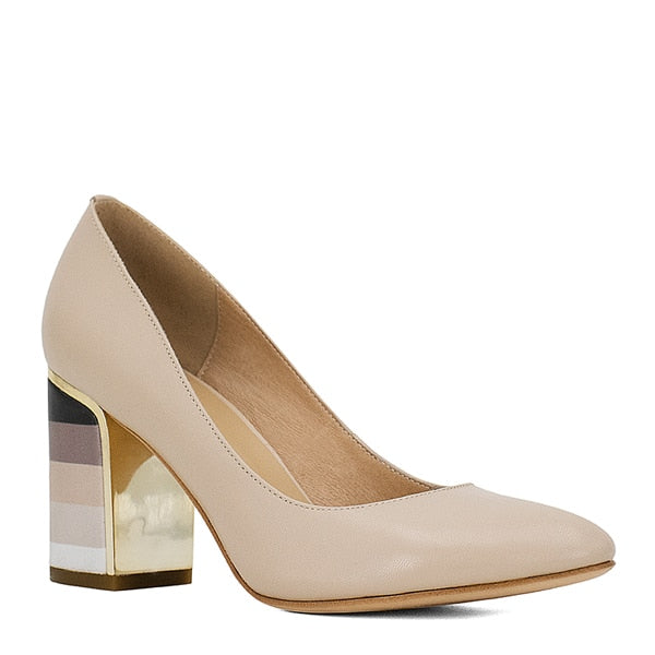 Square Heel Sheepskin Round Toe Shoes - Virtual Blue Store