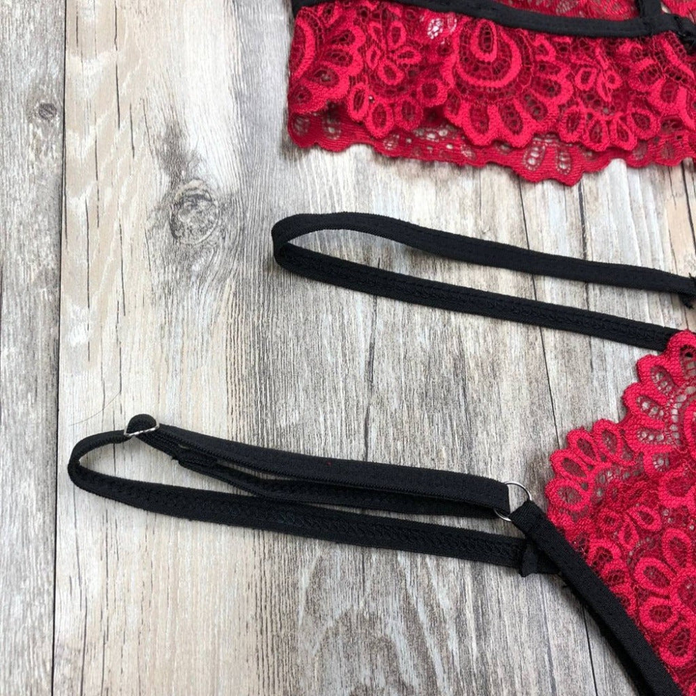 Women Lace Sissy Lingerie Bra Set - Virtual Blue Store