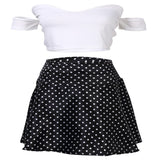 Two Piece Set Summer Off Shoulder 2 piece Set Women Conjunto Feminino Women Crop Top And Skirt Set Two Piece Outfits - Virtual Blue Store