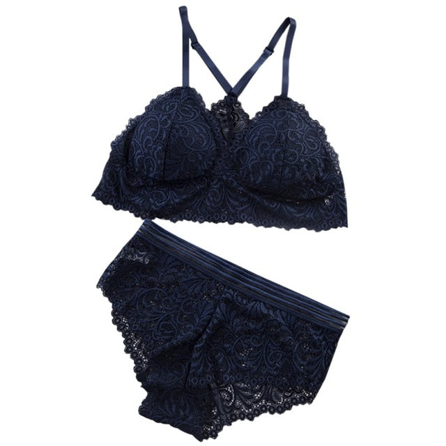 Lace Bra Sets Women Seamless Embroidery - Virtual Blue Store