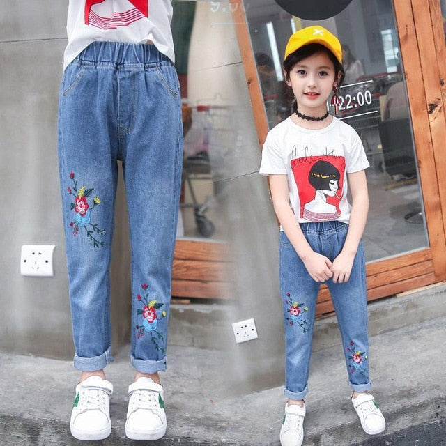 Cartoon Mickey Pattern Jeans - Virtual Blue Store