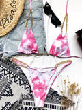Sexy Halter Metal Chains Brazilian Bikini 2025 Women Swimsuit Female Swimwear Two Pieces Bikini Set Bathing Suit Swim Beach Wear