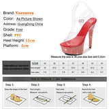 Color Rhinestones Crystal Party Shoes Nightclub Transparent Women Shoes Bling Chunky Heel Sandals Summer New Platform High Heels