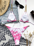 Sexy Halter Metal Chains Brazilian Bikini 2025 Women Swimsuit Female Swimwear Two Pieces Bikini Set Bathing Suit Swim Beach Wear