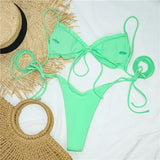 Sexy Ruffle Frilled Micro Thong Bikini 2025 Women Swimwear Female Swimsuit Two-pieces Bikini set String Bather Bathing Suit Swim