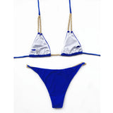 Sexy Halter Metal Chains Brazilian Bikini 2025 Women Swimsuit Female Swimwear Two Pieces Bikini Set Bathing Suit Swim Beach Wear