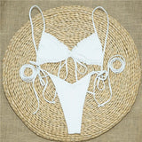 Sexy Ruffle Frilled Micro Thong Bikini 2025 Women Swimwear Female Swimsuit Two-pieces Bikini set String Bather Bathing Suit Swim